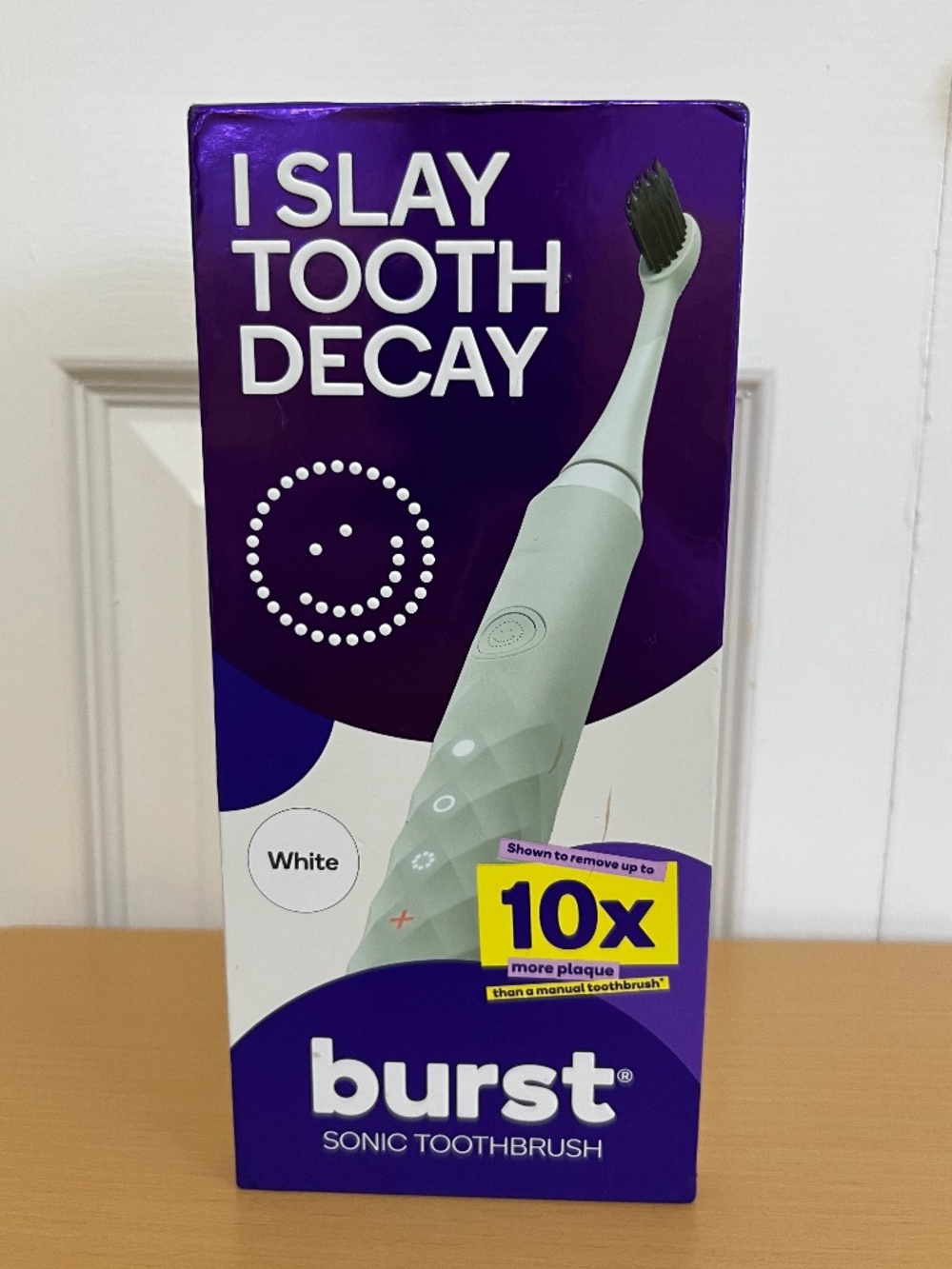 Burst Sonic Rechargeable Toothbrush Black Charcoal Bristles White